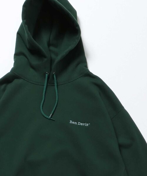 BEN DAVIS/WHITE LABEL（ベンデイビス ホワイトラベル）の「【BEN DAVIS(ベンデイビス)】HEAVY SWEAT HOODIE / ヘビーウェイト 裏起毛 ワンポイント刺繍 パーカー（パーカー・メンズ・ブラック/ダークブラウン/ネイビー/グレー/レッド/イエロー/ブルー/ブルーグレー/モカ/グリーン系その他・MEDIUM/LARGE/X-LARGE）」の7枚目の写真