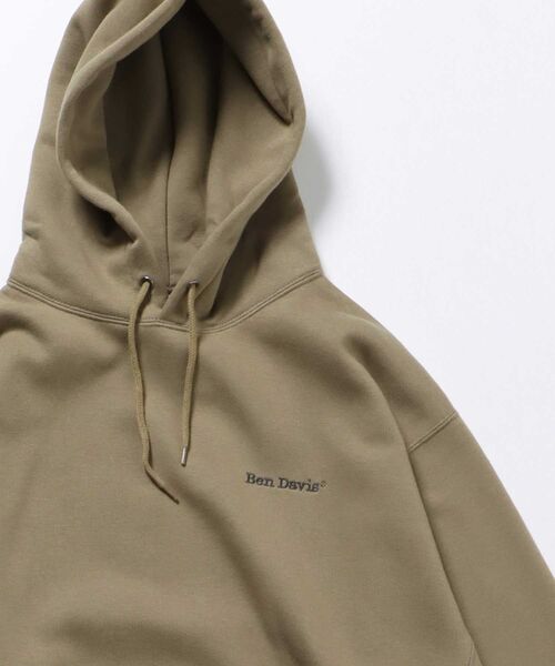 BEN DAVIS/WHITE LABEL（ベンデイビス ホワイトラベル）の「【BEN DAVIS(ベンデイビス)】HEAVY SWEAT HOODIE / ヘビーウェイト 裏起毛 ワンポイント刺繍 パーカー（パーカー・メンズ・ブラック/ダークブラウン/ネイビー/グレー/レッド/イエロー/ブルー/ブルーグレー/モカ/グリーン系その他・MEDIUM/LARGE/X-LARGE）」の6枚目の写真