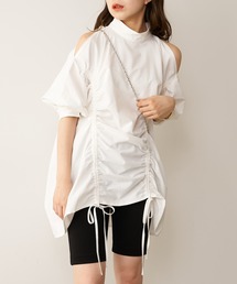 ドロストデザインチュニックシャツ