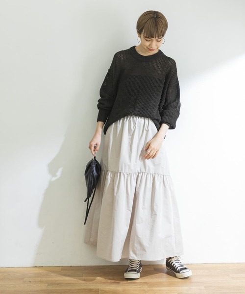 URBAN RESEARCH（アーバンリサーチ）の「メッシュニット（ニット/セーター・レディース・ブラウン/アイボリー/ブルー系その他・FREE）」の17枚目の写真