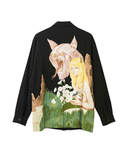 HYSTERIC GLAMOUR（ヒステリックグラマー）の「DEMONESS SWAMP オープンカラーシャツ（シャツ/ブラウス・メンズ・ブラック・SMALL/MEDIUM/LARGE/X-LARGE）」の2枚目の写真