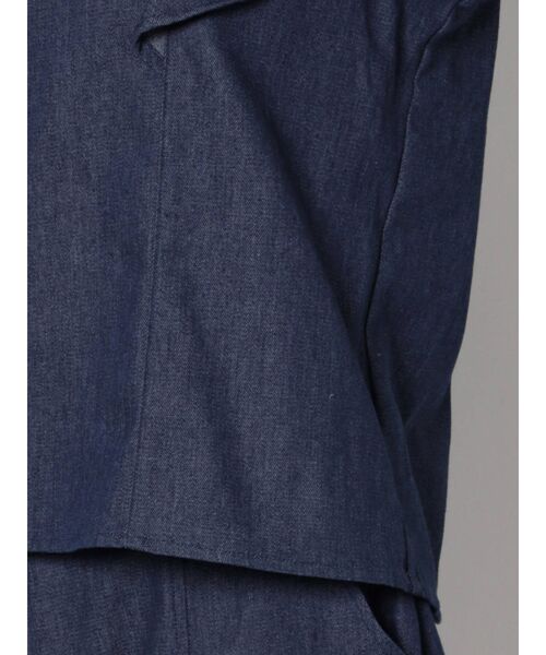 ☆新品☆カルナムール/CALNAMUR デニム風 セットアップ フリル付 セール】デニム風フリルブラウス（シャツ/ブラウス）｜CALNAMUR