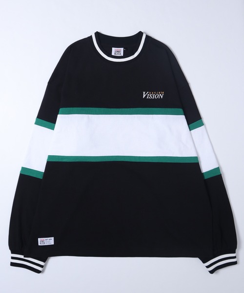 VISION STREET WEAR（ヴィジョンストリートウェア）の「【VISION STREET WEAR】ビッグシルエット リブライン切替え ロングスリーブTシャツ（Tシャツ/カットソー・レディース・グレー/グリーン/ブラック・LARGE/MEDIUM/X-LARGE）」の12枚目の写真