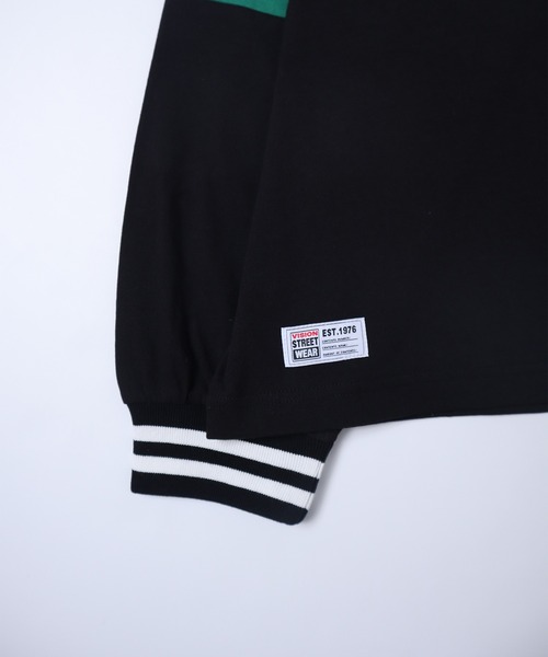 VISION STREET WEAR（ヴィジョンストリートウェア）の「【VISION STREET WEAR】ビッグシルエット リブライン切替え ロングスリーブTシャツ（Tシャツ/カットソー・レディース・グレー/グリーン/ブラック・LARGE/MEDIUM/X-LARGE）」の8枚目の写真