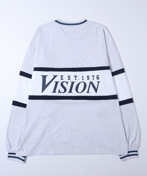 VISION STREET WEAR（ヴィジョンストリートウェア）の「【VISION STREET WEAR】ビッグシルエット リブライン切替え ロングスリーブTシャツ（Tシャツ/カットソー・レディース・グレー/グリーン/ブラック・LARGE/MEDIUM/X-LARGE）」の4枚目の写真