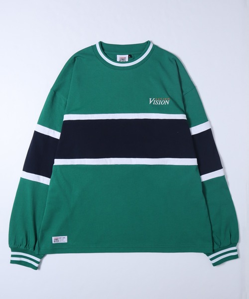 VISION STREET WEAR（ヴィジョンストリートウェア）の「【VISION STREET WEAR】ビッグシルエット リブライン切替え ロングスリーブTシャツ（Tシャツ/カットソー・レディース・グレー/グリーン/ブラック・LARGE/MEDIUM/X-LARGE）」の15枚目の写真
