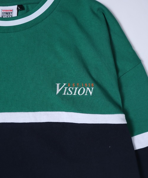 VISION STREET WEAR（ヴィジョンストリートウェア）の「【VISION STREET WEAR】ビッグシルエット リブライン切替え ロングスリーブTシャツ（Tシャツ/カットソー・レディース・グレー/グリーン/ブラック・LARGE/MEDIUM/X-LARGE）」の11枚目の写真