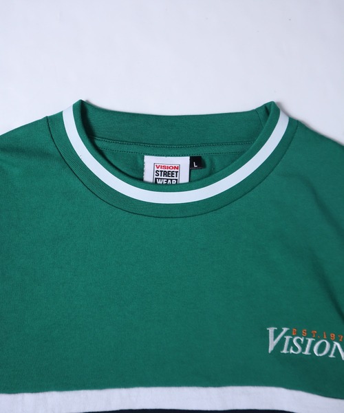 VISION STREET WEAR（ヴィジョンストリートウェア）の「【VISION STREET WEAR】ビッグシルエット リブライン切替え ロングスリーブTシャツ（Tシャツ/カットソー・レディース・グレー/グリーン/ブラック・LARGE/MEDIUM/X-LARGE）」の9枚目の写真