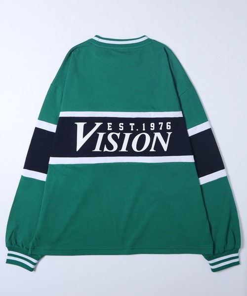 VISION STREET WEAR（ヴィジョンストリートウェア）の「【VISION STREET WEAR】ビッグシルエット リブライン切替え ロングスリーブTシャツ（Tシャツ/カットソー・レディース・グレー/グリーン/ブラック・LARGE/MEDIUM/X-LARGE）」の7枚目の写真