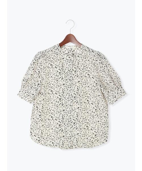 Te chichi(テチチ)の「デシンラインアートプリントブラウス(シャツ/ブラウス・レディース・ベージュ/ネイビー/グリーン・フリ-)」の13枚目の写真