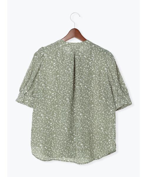 Te chichi(テチチ)の「デシンラインアートプリントブラウス(シャツ/ブラウス・レディース・ベージュ/ネイビー/グリーン・フリ-)」の16枚目の写真