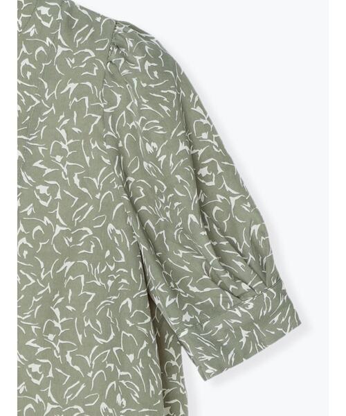 Te chichi(テチチ)の「デシンラインアートプリントブラウス(シャツ/ブラウス・レディース・ベージュ/ネイビー/グリーン・フリ-)」の18枚目の写真