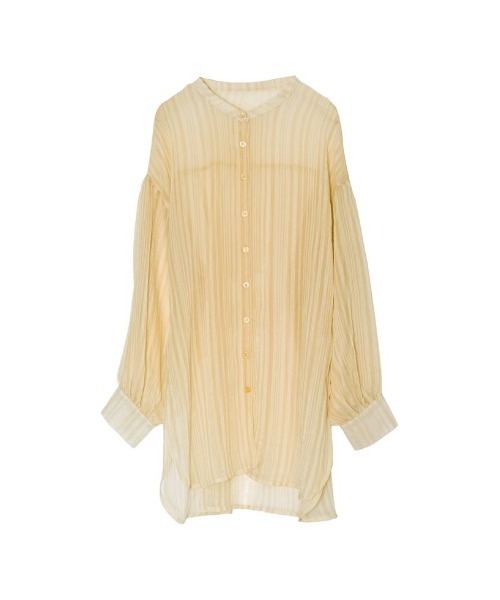 Re:EDIT（リエディ）の「[2022A/W COLLECTION]シアーストライプマオカラーシャツ（シャツ/ブラウス・レディース・ベージュ/ホワイト・LARGE/MEDIUM）」の13枚目の写真