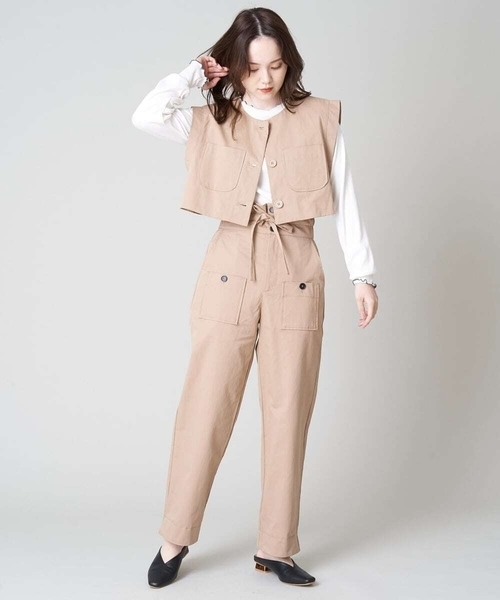 A de a.v.v(アードアー・ヴェ・ヴェ)の「ベルト付きハイウエストストレートパンツ(その他パンツ・レディース・ブラック/ベージュ・38/36)」の17枚目の写真