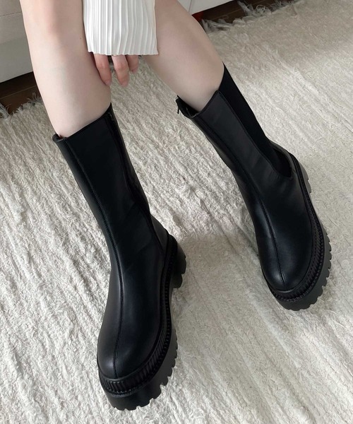 秋の最旬アイテム！サイドゴア厚底トラックソールチェルシーブーツ