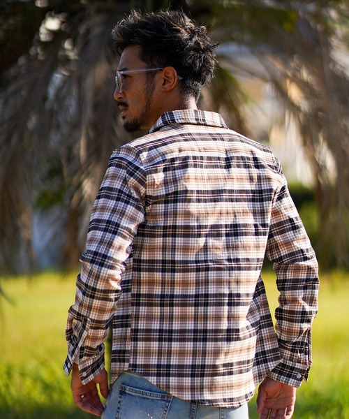 adamsJUGGLER(アダムスジャグラー)の「ヴェアリアスチェックロングシャツ(シャツ/ブラウス・メンズ・ブラック/ベージュ・L/XL/M/S)」の16枚目の写真