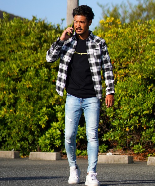 adamsJUGGLER(アダムスジャグラー)の「ヴェアリアスチェックロングシャツ(シャツ/ブラウス・メンズ・ブラック/ベージュ・L/XL/M/S)」の6枚目の写真