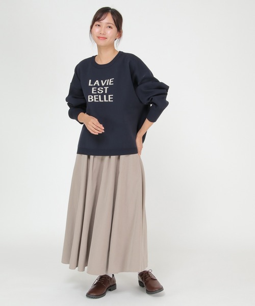 LBC(エルビーシー)の「ジャカードロゴニット(ニット/セーター・レディース・バーガンディー/ダークネイビー・M)」の9枚目の写真
