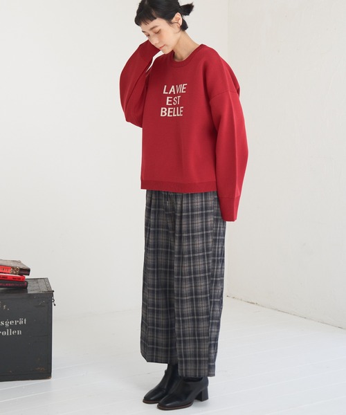 LBC(エルビーシー)の「ジャカードロゴニット(ニット/セーター・レディース・バーガンディー/ダークネイビー・M)」の22枚目の写真