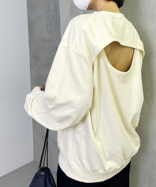tシャツ バックオープンプルオーバー レディース バックオープンスウェットプルオーバー（スウェット）｜SEN