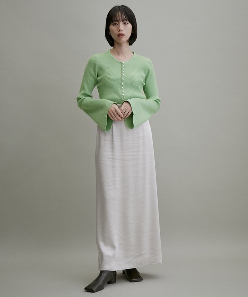 【WEB限定】パールボタンコンパクトニット