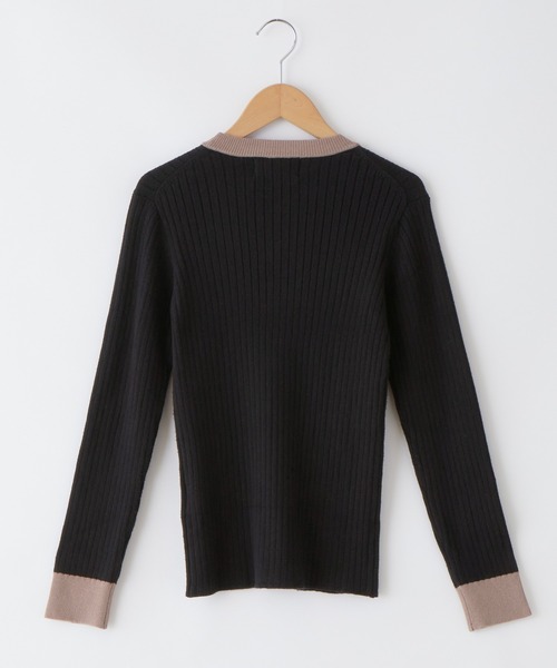 Chaco closet（チャコ クローゼット）の「バイカラーコンパクトリブニット（ニット/セーター・レディース・ベージュ/ライム/グリーン/ピンク/アイボリー/ブラック・FREE）」の20枚目の写真