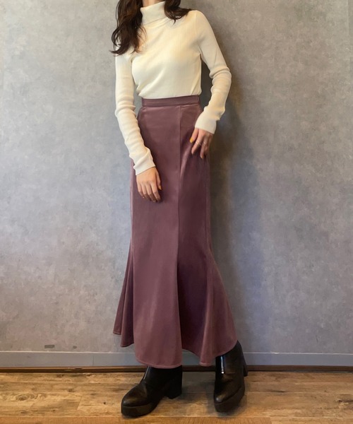 junoah（ジュノア）の「ベロアマーメイドスカート（スカート・レディース・モカ/ライトベージュ/ピンク系その他/ブラック・MEDIUM/LARGE/X-LARGE）」の14枚目の写真