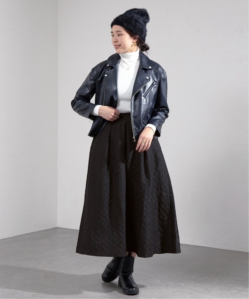 B.C STOCK（ベーセーストック）の「ビーガンレザーWライダース（ライダースジャケット・レディース・ブラック/ベージュ・FREE）」の11枚目の写真