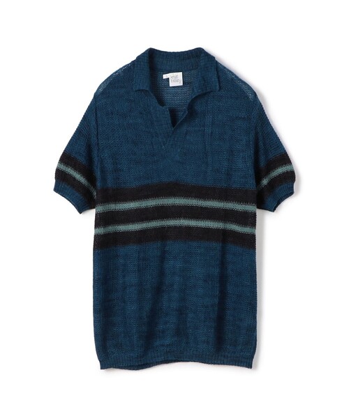 TOMORROWLAND (トゥモローランド)の「knit brary ボーダー スキッパーポロ(ニット/セーター・メンズ・ブラック系その他/イエロー系その他2・L/M)」の2枚目の写真