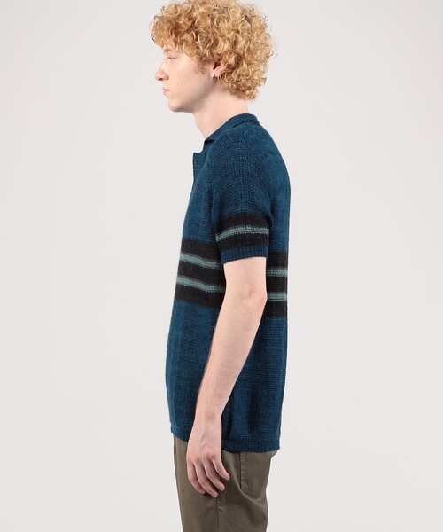 TOMORROWLAND (トゥモローランド)の「knit brary ボーダー スキッパーポロ(ニット/セーター・メンズ・ブラック系その他/イエロー系その他2・L/M)」の6枚目の写真