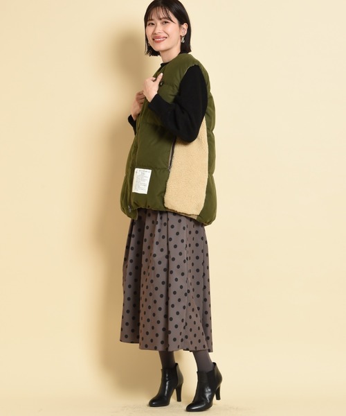 blanc basque(ブランバスク)の「【BLANC basque】モールスキン*ボアベスト(その他アウター・レディース・カーキ/ブラック・FREE)」の13枚目の写真