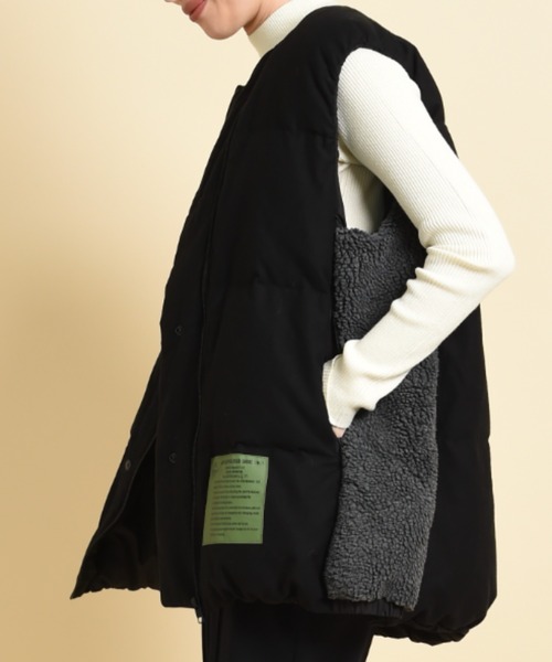 blanc basque(ブランバスク)の「【BLANC basque】モールスキン*ボアベスト(その他アウター・レディース・カーキ/ブラック・FREE)」の16枚目の写真