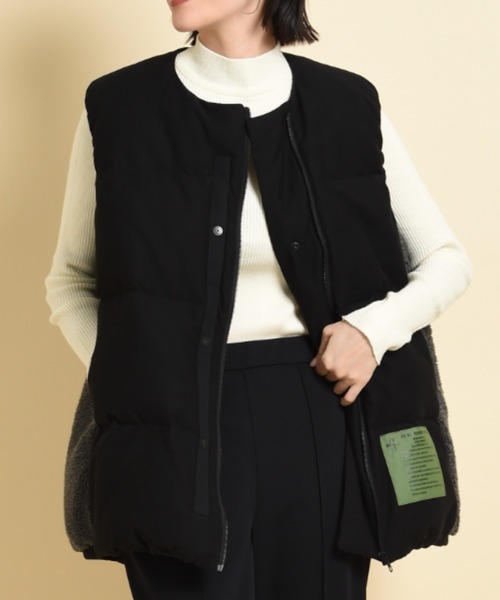 blanc basque(ブランバスク)の「【BLANC basque】モールスキン*ボアベスト(その他アウター・レディース・カーキ/ブラック・FREE)」の19枚目の写真
