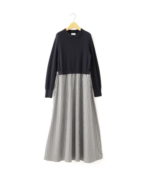 新品タグ付き　＜福田麻琴コラボ＞ニットコンビワンピース ¥39,600 MACKINTOSH PHILOSOPHY（ﾏｯｷﾝﾄｯｼｭ ﾌｨﾛｿﾌｨｰ）の「＜福田麻琴