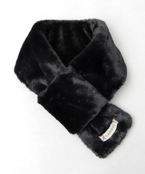 KANGOL(カンゴール)の「ファー 中綿 ティペット / 裏ボア 中綿マフラー(マフラー・レディース・ベージュ/ブラック・FREE)」の5枚目の写真