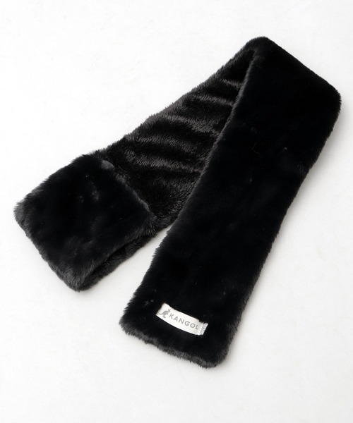 KANGOL(カンゴール)の「ファー 中綿 ティペット / 裏ボア 中綿マフラー(マフラー・レディース・ベージュ/ブラック・FREE)」の16枚目の写真
