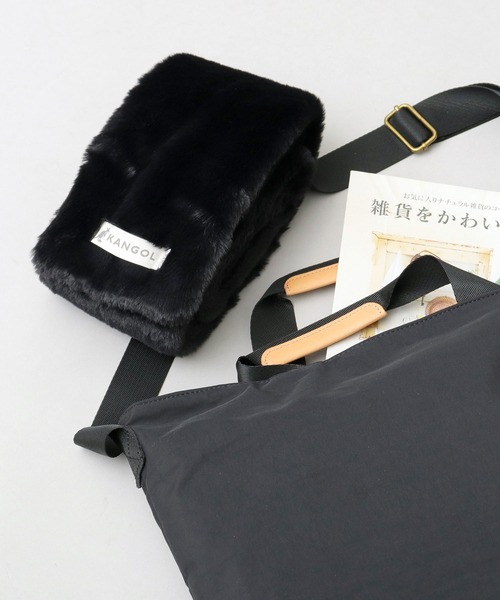 KANGOL(カンゴール)の「ファー 中綿 ティペット / 裏ボア 中綿マフラー(マフラー・レディース・ベージュ/ブラック・FREE)」の14枚目の写真