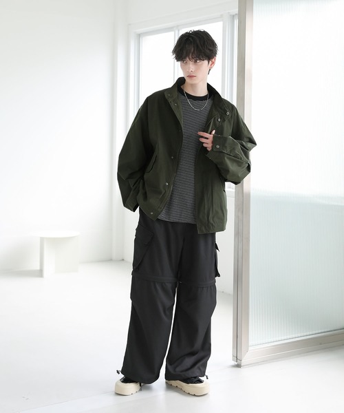 セール】ビッグシルエットドロップショルダーショートモッズ