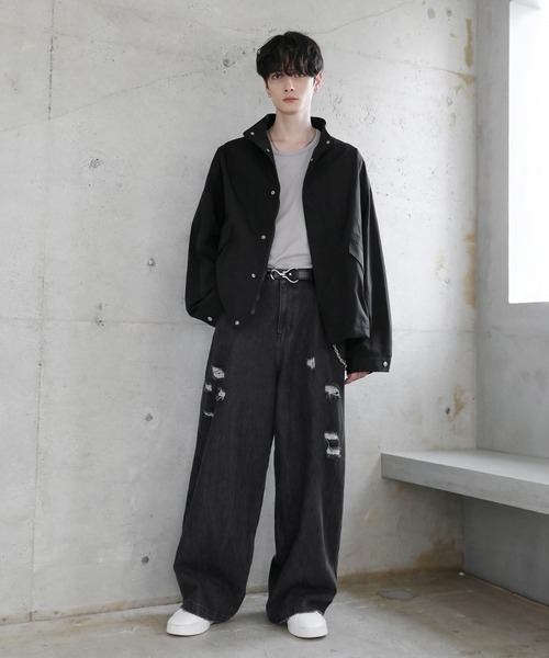 セール】ビッグシルエットドロップショルダーショートモッズ
