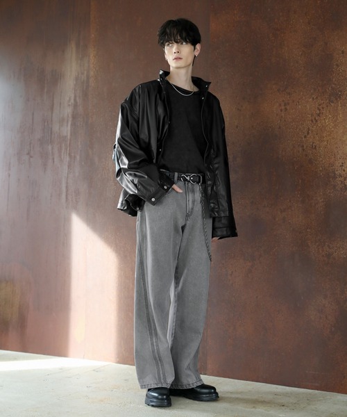 セール】ビッグシルエットドロップショルダーショートモッズブルゾンM