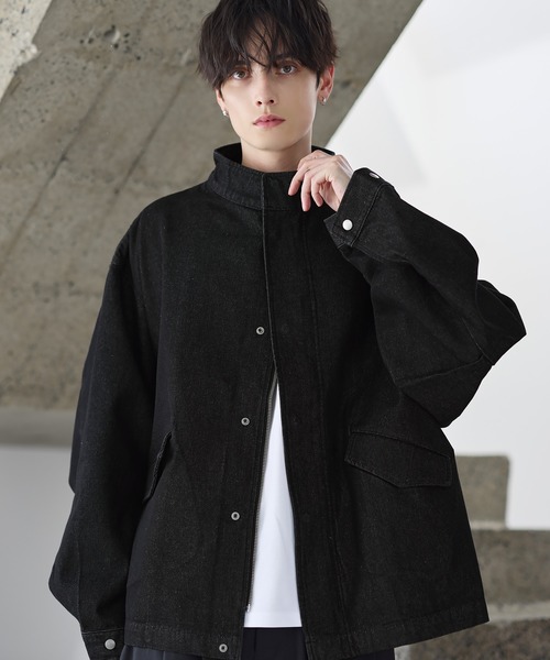 セール】ビッグシルエットドロップショルダーショートモッズブルゾンM