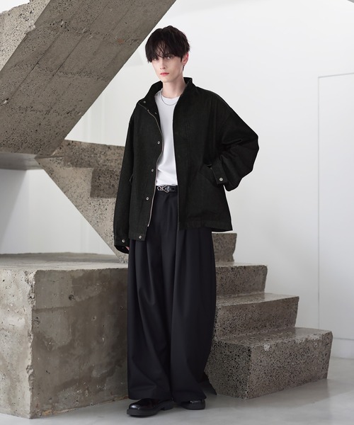 セール】ビッグシルエットドロップショルダーショートモッズブルゾンM