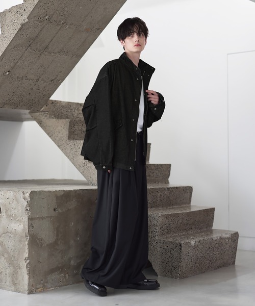 maison de dolce⭐︎パディットブルゾン　ブラック セール】ビッグシルエットドロップショルダーショートモッズブルゾンM