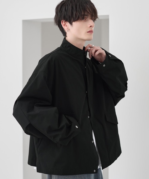 セール】ビッグシルエットドロップショルダーショートモッズブルゾンM