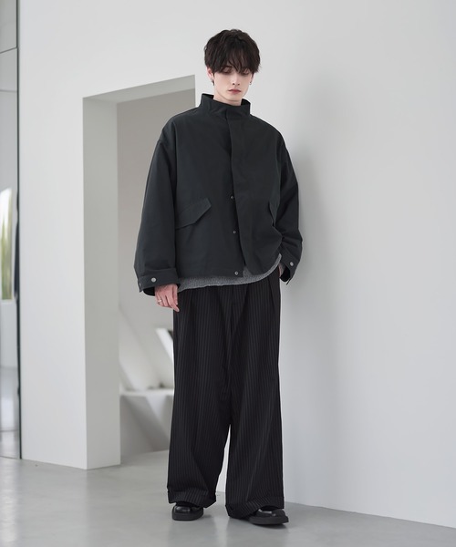 セール】ビッグシルエットドロップショルダーショートモッズブルゾンM