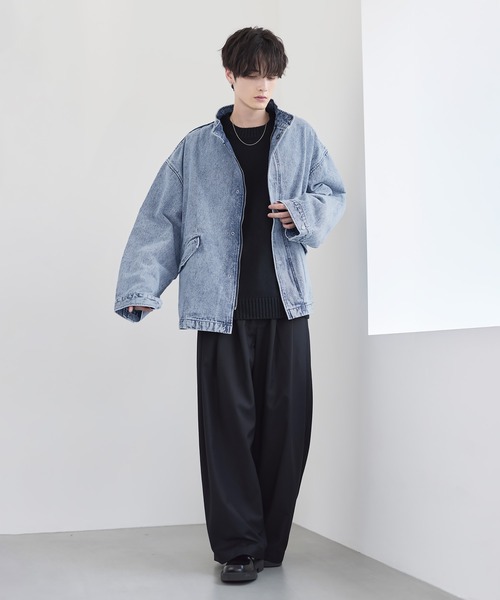 セール】ビッグシルエットドロップショルダーショートモッズブルゾンM