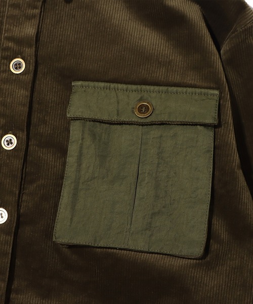 atmos pink（アトモスピンク）の「atmos pink コーデュロイ カーゴシャツ / アトモスピンク コーデュロイ カーゴシャツ（シャツ/ブラウス・レディース・ブラック/ベージュ/カーキ・S/M）」の7枚目の写真