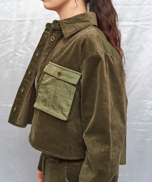 atmos pink（アトモスピンク）の「atmos pink コーデュロイ カーゴシャツ / アトモスピンク コーデュロイ カーゴシャツ（シャツ/ブラウス・レディース・ブラック/ベージュ/カーキ・S/M）」の21枚目の写真