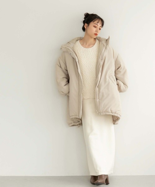 fifth（フィフス）の「中綿モンスターパーカー（ダウンジャケット/コート・レディース・カーキ/ライトベージュ・M）」の7枚目の写真