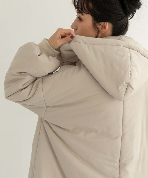 fifth（フィフス）の「中綿モンスターパーカー（ダウンジャケット/コート・レディース・カーキ/ライトベージュ・M）」の5枚目の写真